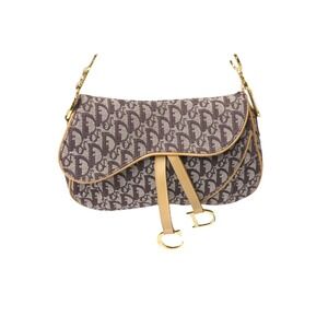 Dior Shoulder Double Bag Saddle Brown Hobo RU Trotter Christian One
